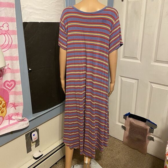 Lularoe Women’s Shirt Dress Stripes Short Sleeve Size XL Stretch Comfortable - Picture 5 of 6